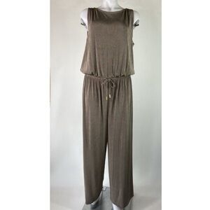 NWT Chico's Tan Sleeveless Jumpsuit with Wide-Leg Design Size L
